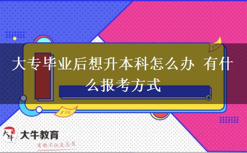 大專畢業(yè)后想升本科怎么辦 有什么報(bào)考方式