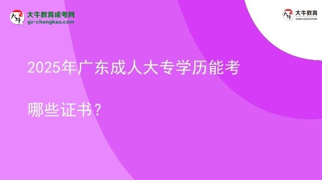 2025年廣東成人大專學(xué)歷能考哪些證書？圖片