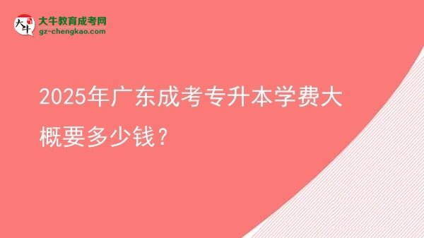 【揭秘】2025年廣東成考專(zhuān)升本學(xué)費(fèi)大概要多少錢(qián)？