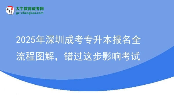 2025年深圳成考專升本報名全流程圖解，錯過這步影響考試圖片