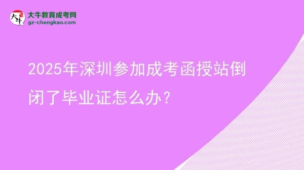 2025年深圳參加成考函授站倒閉了畢業(yè)證怎么辦？圖片