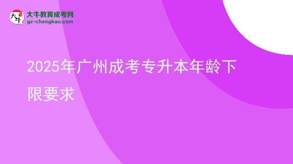 2025年廣州成考專升本年齡下限要求圖片